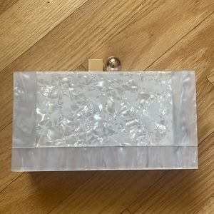 White Acrylic Bridal Clutch